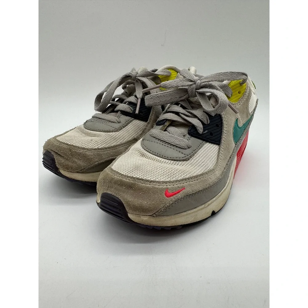 Nike Air Max 90 Women's US 6.5Y Gray Teal Red Green Sneakers